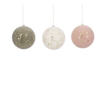 Ornament bal creme groen roze 3 assorti - d10cm