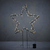 Tuinsteker ster d.groen warm wit 100led met outdoor batterij box en timer - h79xd55cm