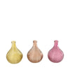 Vase glass 10x10x14.7cm 3 assorti Purple mix