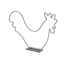 Metal rooster on base 40x28cm black