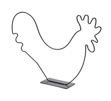 Metal rooster on base 50x35cm black