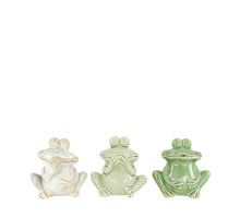 Frog ceramic 17x12.5x18cm 3 assorted Mixed green