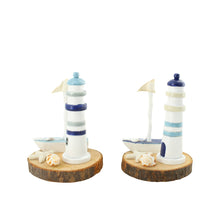 Figurine wood 10x9.5x16.5cm 2 assorted blue