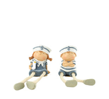 Figurine polyresin 4.5x4x7.5cm 2 assorti blue