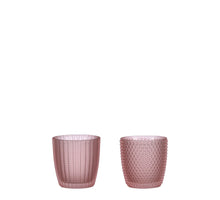 Theelicht houder lichtroze 2 assortie - h7,5xd7cm