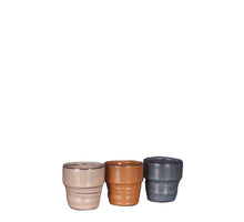 Stef pot rond oranje blauw beige 3 assorti - h7xd7cm
