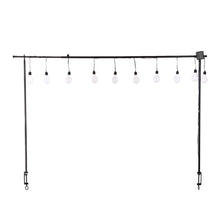 Tafelklem hanger zwart met 10 led lampen op solar - l250xh110cm