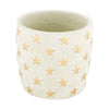 Cement planter 12x12x11cm Grey/Gold