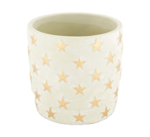 Planter cement 15x15x14cm Grey/Gold