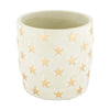 Planter cement 15x15x14cm Grey/Gold