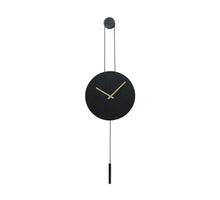 Clock round aluminium 38x4x38cm Black