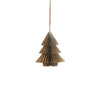 Ornament tree recycled paper gold - h10xd9cm