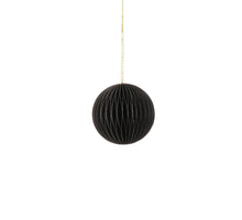 Ornament bal recycled paper zwart - h8xd8cm