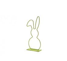 Metal bunny on base 13x29cm lime green