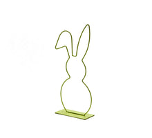 Metal bunny on base 17x40cm lime green