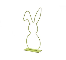 Metal bunny on base 21x50cm lime green