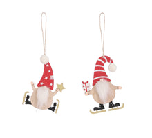 Ornament kerstman rood bruin 2 assorti - l12xb8,5cm
