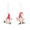 Santa Claus ornament, red brown, 2 assorted - l12xb8.5cm