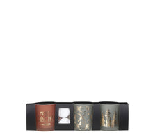Brown green tea light holder, set of 3, incl. tea light - h8xd7cm