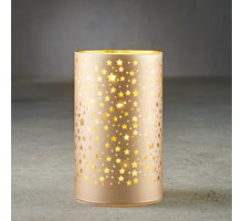 Windlicht ster goud 15 led werkt op batterijen - h15xd9cm
