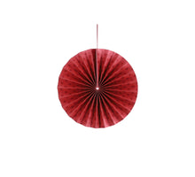 Waaier hangend rood glitter - h2,5xd30,5cm