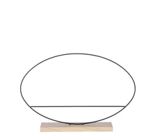 Decoratie ovaal op houten voet zwart - l55xb9xh36cm