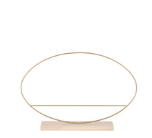 Decoratie ovaal op houten voet goud - l55xb9xh36cm