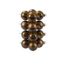 cb. 16 glassballs/cap mustard gold 80 mm