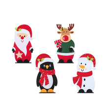 Kerstfiguur vilt - groen zwart rood 4 assorti - l46,5xb27,5xh6cm