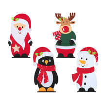 Kerstfiguur vilt - groen zwart rood 4 assorti - l65xb38,5xh8cm