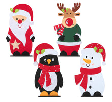 Kerstfiguur vilt - groen zwart rood 4 assorti - l96,5xb58xh8cm