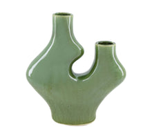 Vase ceramic 23.5x9x25.5cm Green
