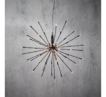 Firework verlichting zwart warm wit 72led IP44 - h32xd45cm