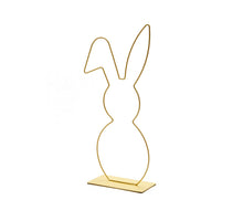 Metal bunny on base 21x50cm yellow