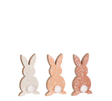 Decoratie konijn creme terra bruin assorti - l12,5xb2xh23cm