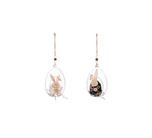 Ornament konijn zwart wit 2 assorti - l8xb7xh12cm