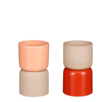 Pot rond roze oranje 2 assorti - h21xd12cm