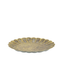 Tray round metal 27.7x27.7x2cm Antique gold+black