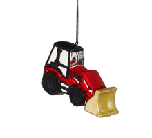 Ornament Bulldozer rot - l12xw4,5xh7,5cm