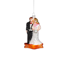 Ornament Brautpaar schwarz - L7 x B2,5 x H12,5 cm