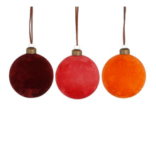 Glasball orange bordeauxrot 3er-Set im Display - Ø 8 cm
