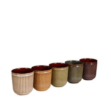 Abel pot rond oranje off white d.groen groen blauw H14 D13cm