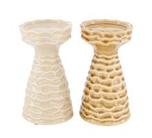 Candle holder ceramic 9x9x16cm Mixed brown