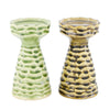 Candle holder ceramic 9x9x16cm Mixed green