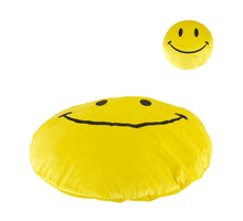 Cushion round smiley polyester 58x58x8cm Yellow