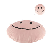 Cushion round smiley polyester 58x58x8cm Pink