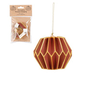 Ornament honingraat rood - h10xd12cm