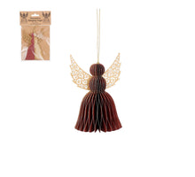 Ornament engel d.rood - h12xd12cm