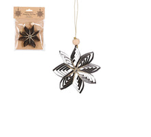 Ornament ster zwart - h1,5xd10cm