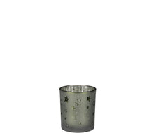 Theelicht houder ster groen - h10xd9cm